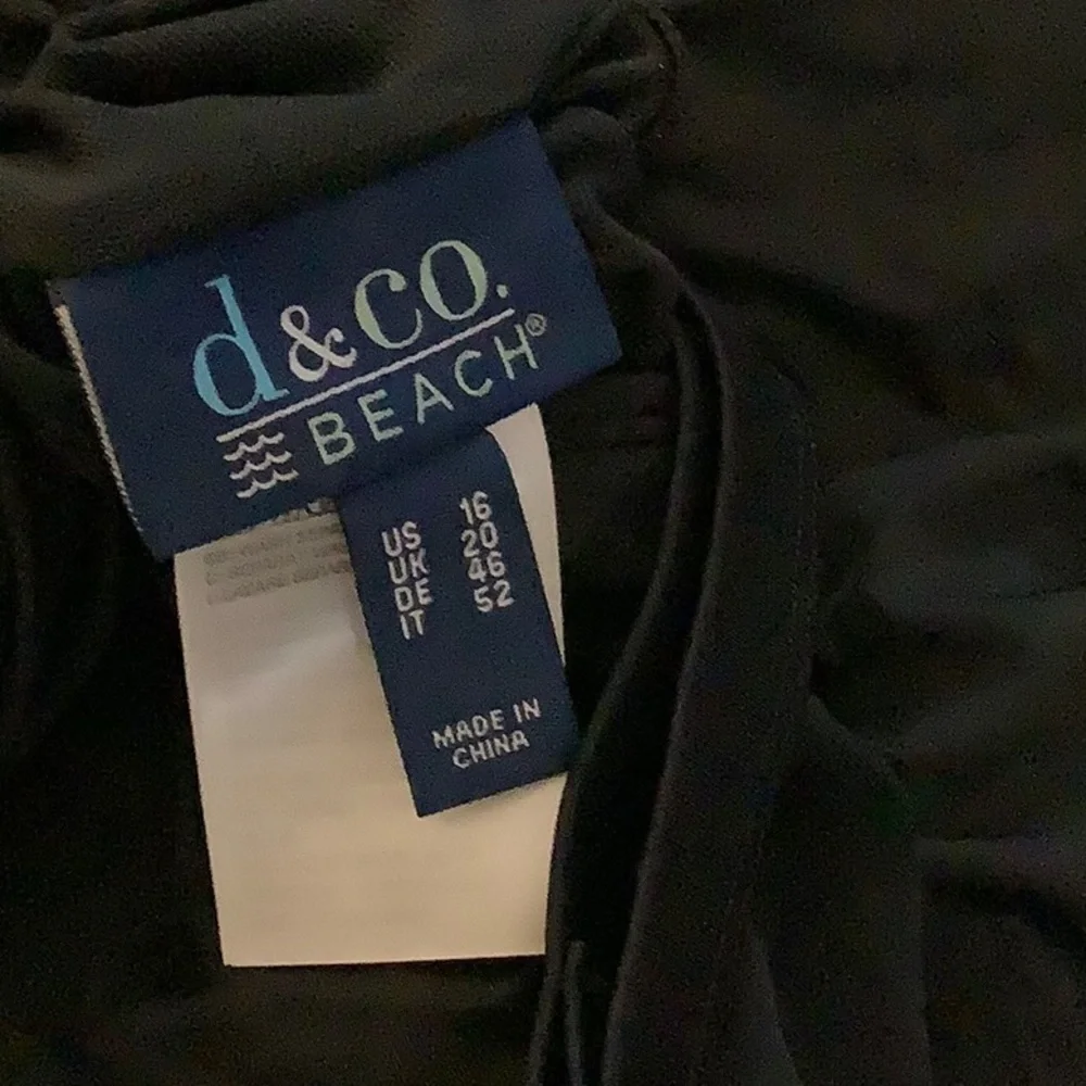 New Denim & Co Beach Black Swim Dress Sz 16
